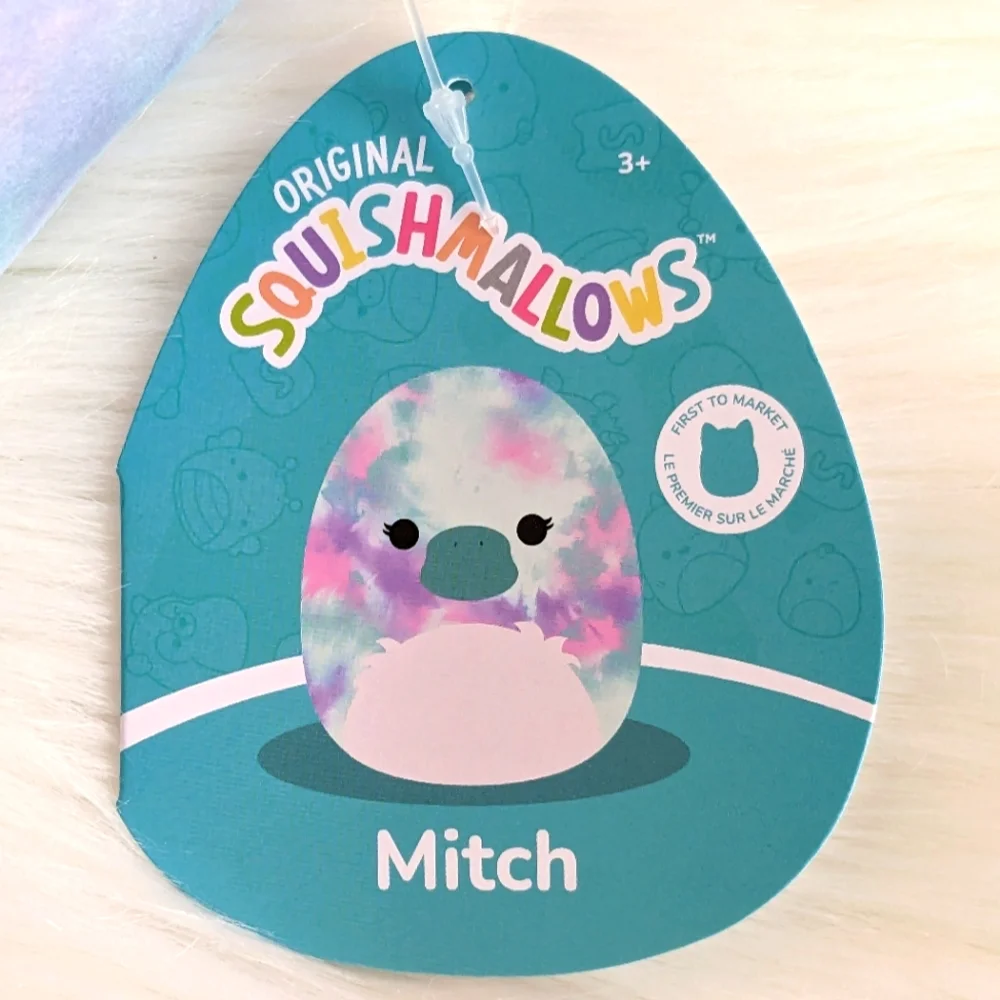 💜NWT Squishmallows Mitch the Tie Dye Platypus, 8 inches - Picture 6 of 11